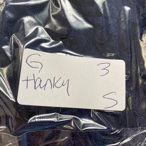 Vtg Hanky Panky Tank Top Women Small Navy Blue Lace Floral Sheer Stretch USA Y2K - Picture 13 of 13